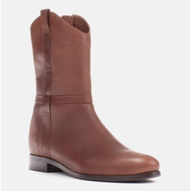 Marco Shoes Stivali Marco con tacco basso realizzati in delicata pelle naturale marrone 1