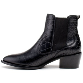 Marco Shoes Stivaletti da donna in stile cowboy con motivo a pelle di serpente nero 2