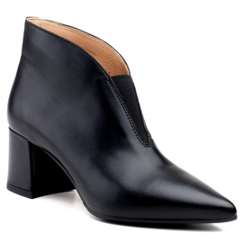 Marco Shoes 1460B stivaletti slim in pelle nera con tomaia in gomma nero 1