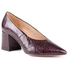 Marco Shoes Eleganti décolleté bordeaux in lacca rosso 1