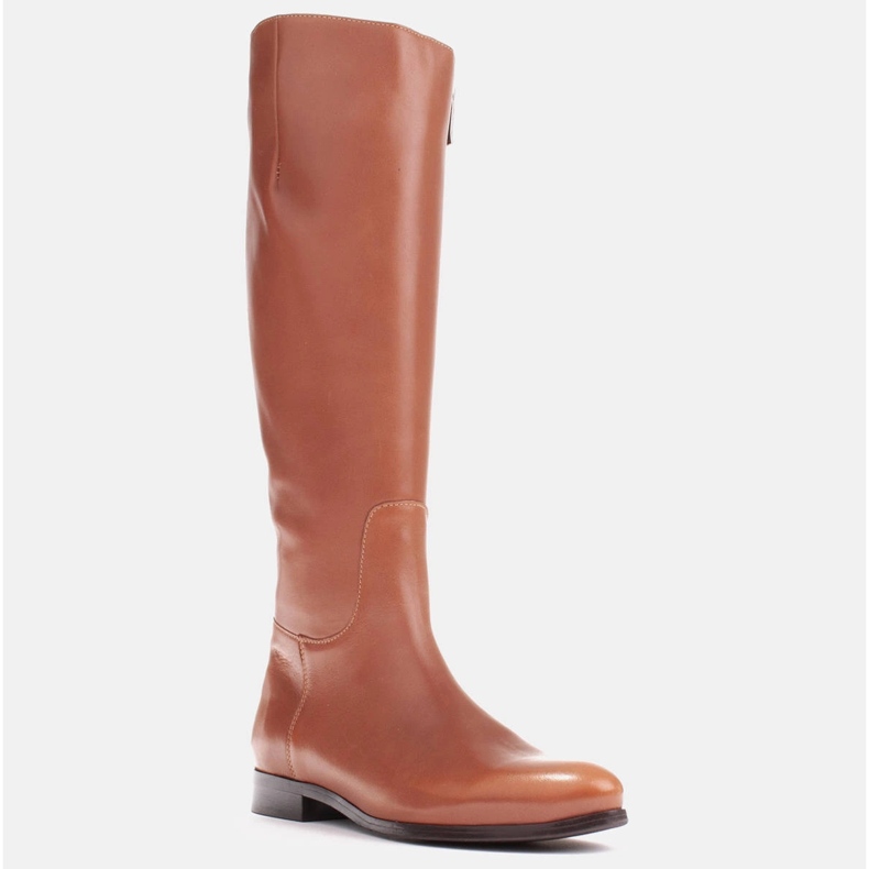 Marco Shoes Stivali marroni lisci e classici 1323K su un piatto marrone 1