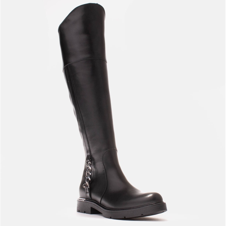 Marco Shoes Stivali alti con gomma e catena nero 1