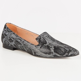 Marco Shoes Signori di pelle di serpente nera nero 1