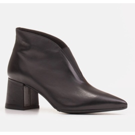 Marco Shoes 1460B stivaletti slim in pelle nera con tomaia in gomma nero 1