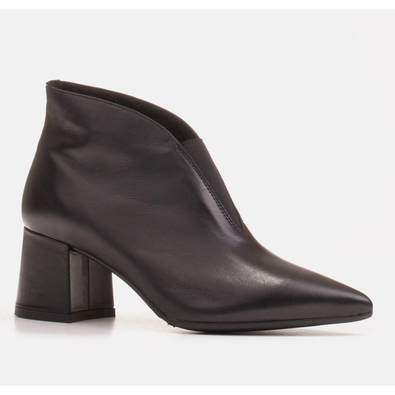 Marco Shoes 1460B stivaletti slim in pelle nera con tomaia in gomma nero 1