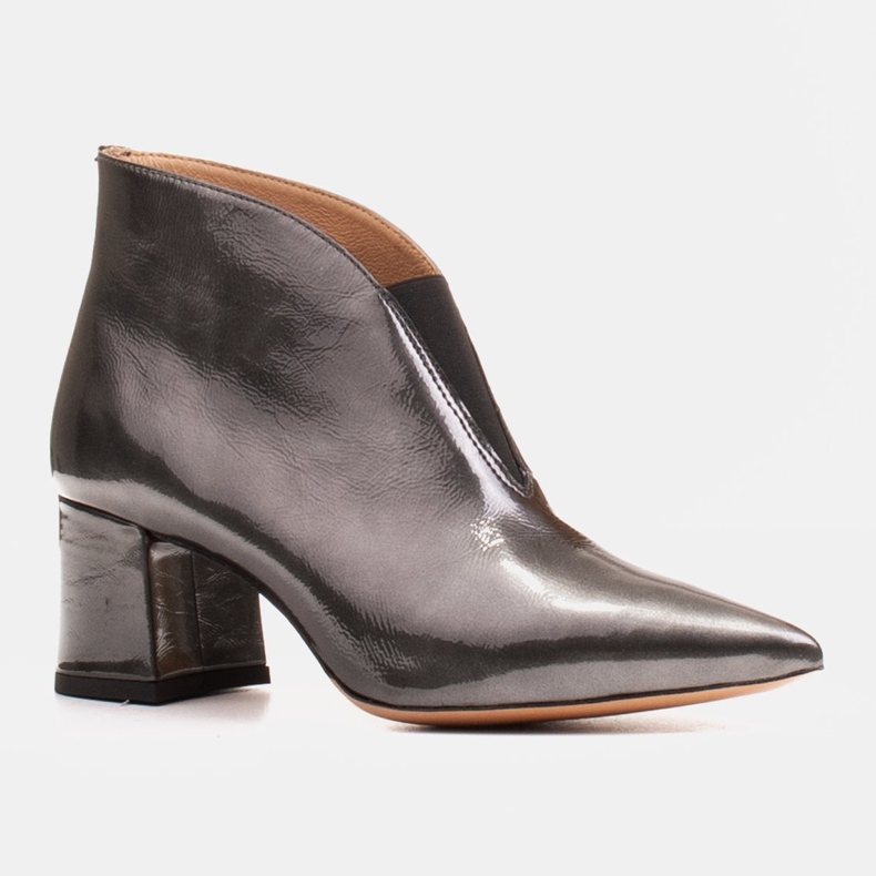 Marco Shoes 1460B stivaletti slim in pelle grigia con tomaia in gomma grigio 1