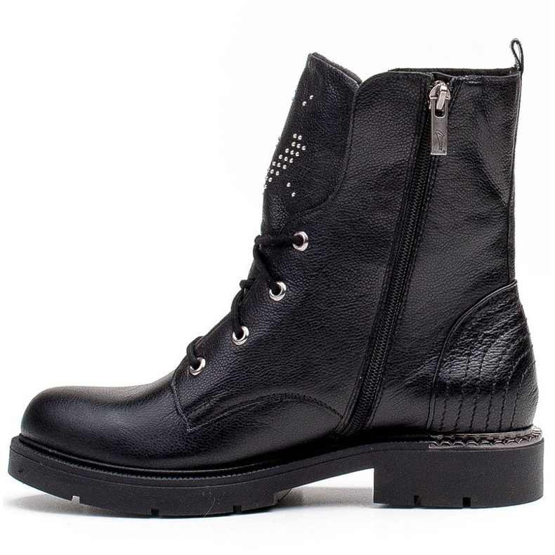 Marco Shoes Marco 1342B stivali da donna allacciati con getti e cerniera nero 2