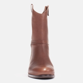 Marco Shoes Stivali Marco con tacco basso realizzati in delicata pelle naturale marrone 1
