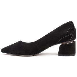 Marco Shoes Décolleté in camoscio nero con motivo floreale 2