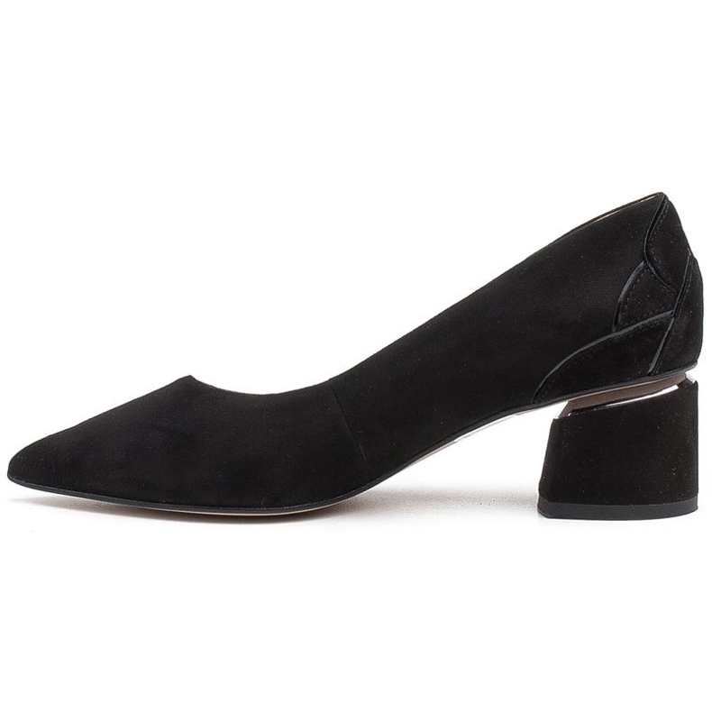 Marco Shoes Décolleté in camoscio nero con motivo floreale 2