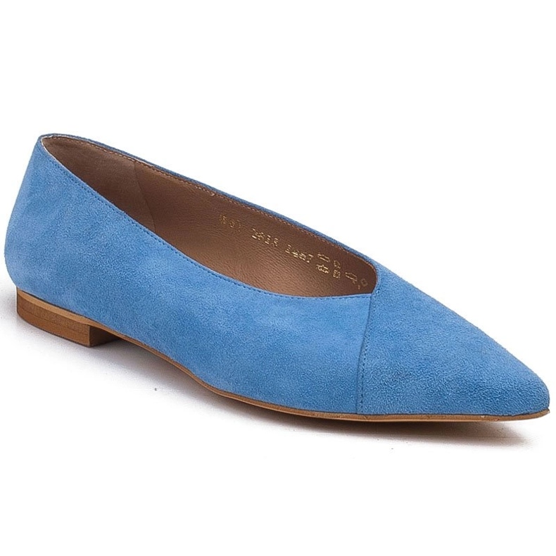 Marco Shoes Ballerine in camoscio naturale blu 1