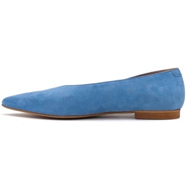 Marco Shoes Ballerine in camoscio naturale blu 2
