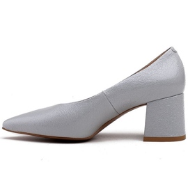 Marco Shoes Eleganti décolleté da donna realizzate in lacca color tortora grigio 2