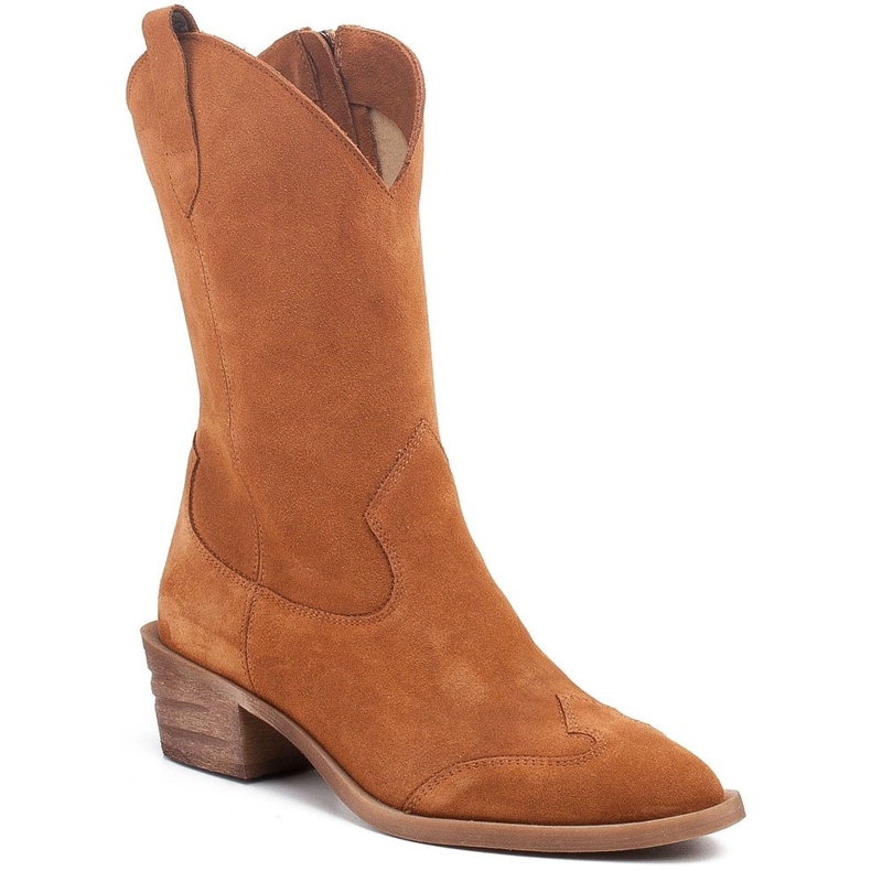 Marco Shoes Stivali di rame realizzati in pelle scamosciata naturale marrone 1