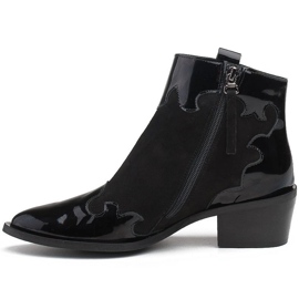 Marco Shoes Stivali neri realizzati in pelle scamosciata naturale con l'aggiunta di vernice nero 2