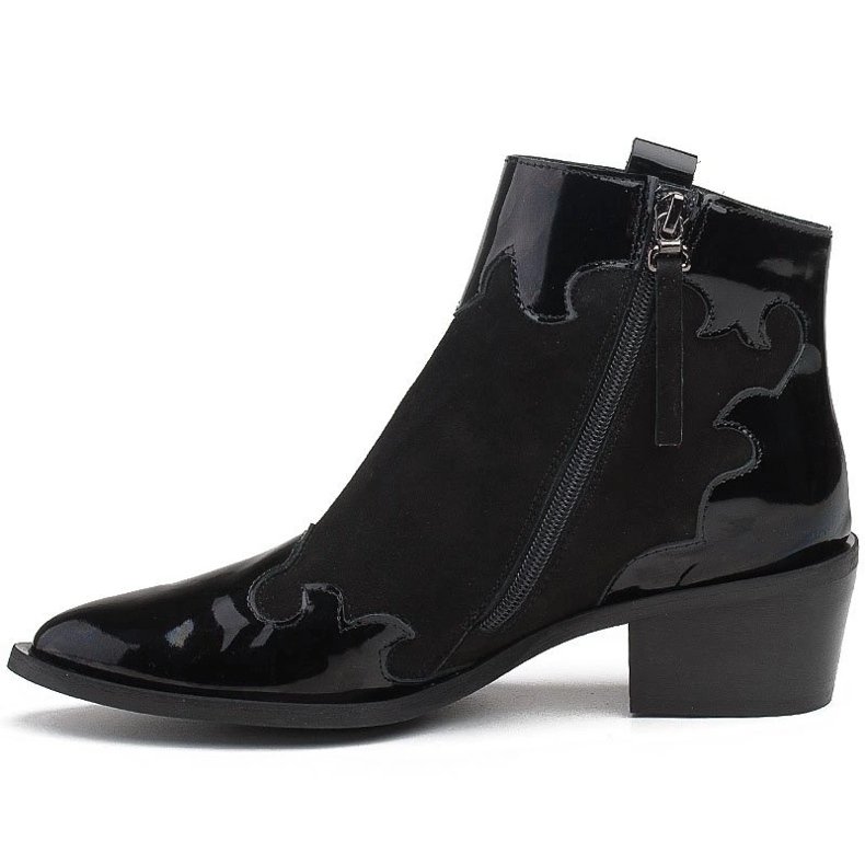 Marco Shoes Stivali neri realizzati in pelle scamosciata naturale con l'aggiunta di vernice nero 2