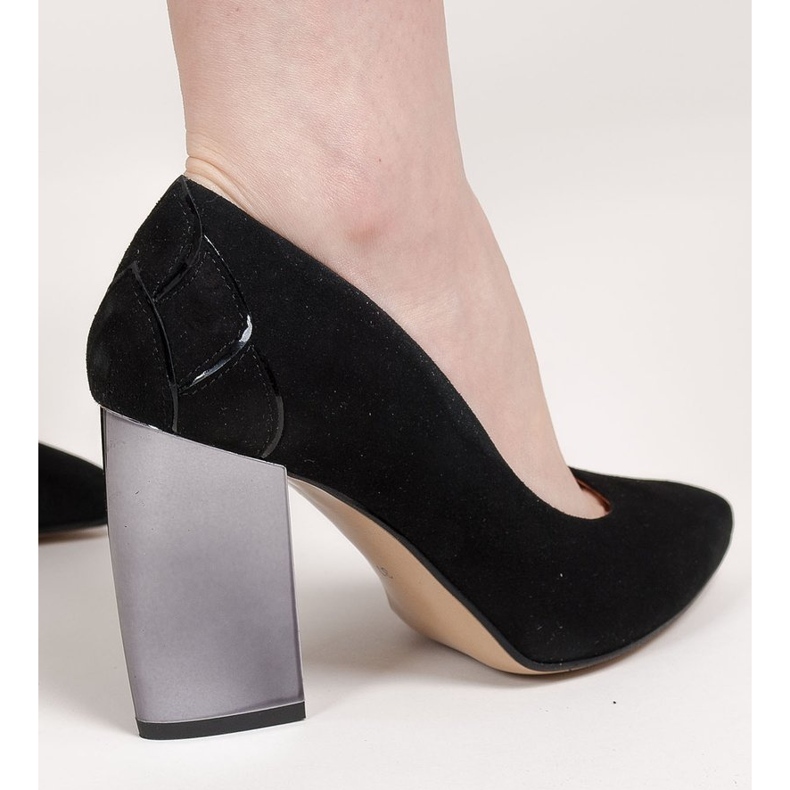 Marco Shoes Décolleté nere con tacco metallico nero 2