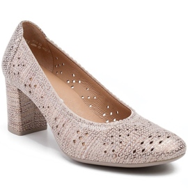 Marco Shoes Décolleté beige con perforazione per un piede più ampio 1