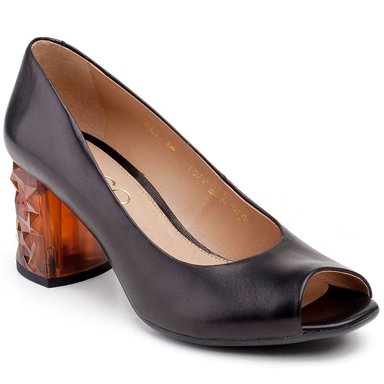 Marco Shoes Sandali neri 1519P con tacco 3D ambra nero 1