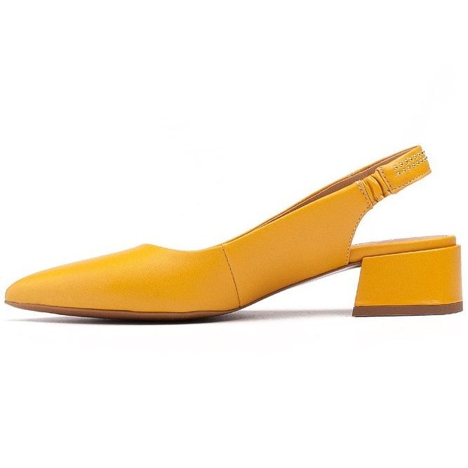 Marco Shoes Sandali in pelle gialla con jais decorativi giallo 2