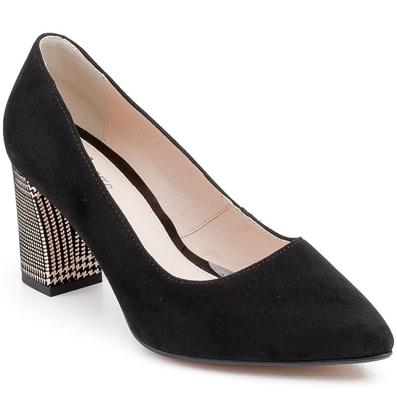 Marco Shoes Décolleté nere 1066P con tacco, fantasia pied de poule nero 1