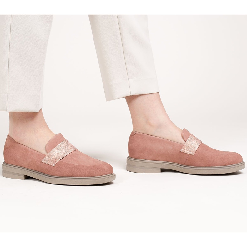 Marco Shoes Scarpe comode 1813P rosa cipria con inserto metallico 1