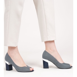 Marco Shoes Décolleté a righe 1636P blu navy 1