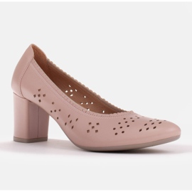 Marco Shoes Décolleté beige su palo con motivo traforato 1