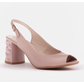 Marco Shoes Sandali rosa 3D con tacco alto 1