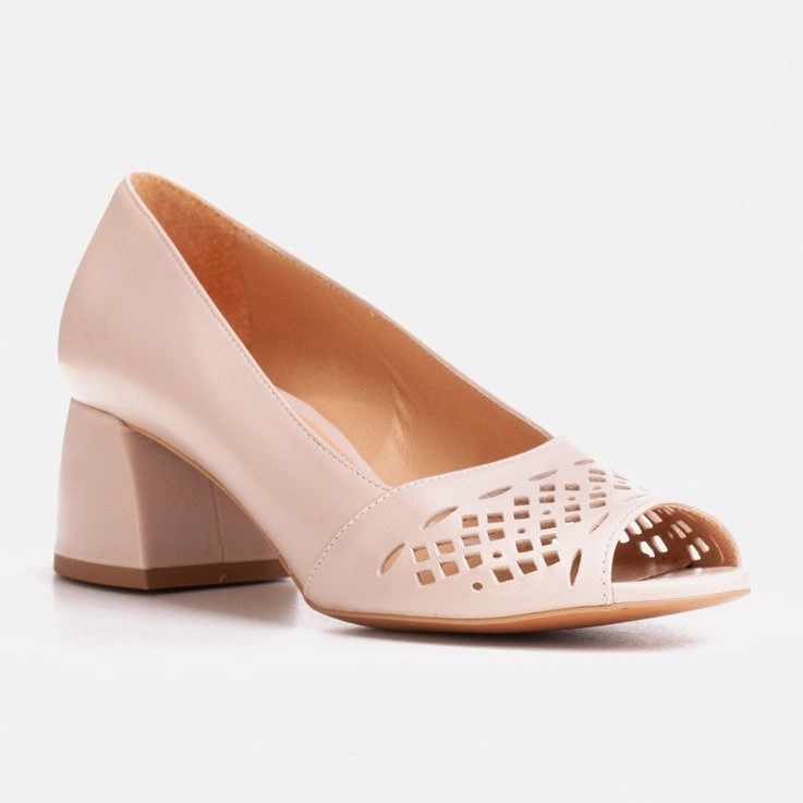 Marco Shoes Décolleté beige con frontale traforato 1