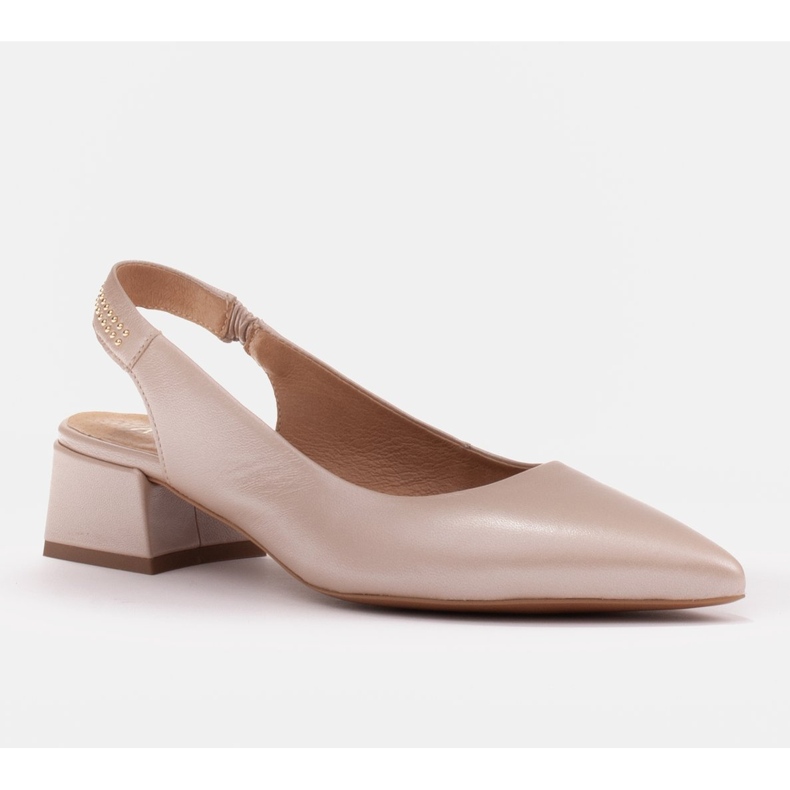 Marco Shoes Sandali beige con jais decorativi in ​​pelle fiore 1