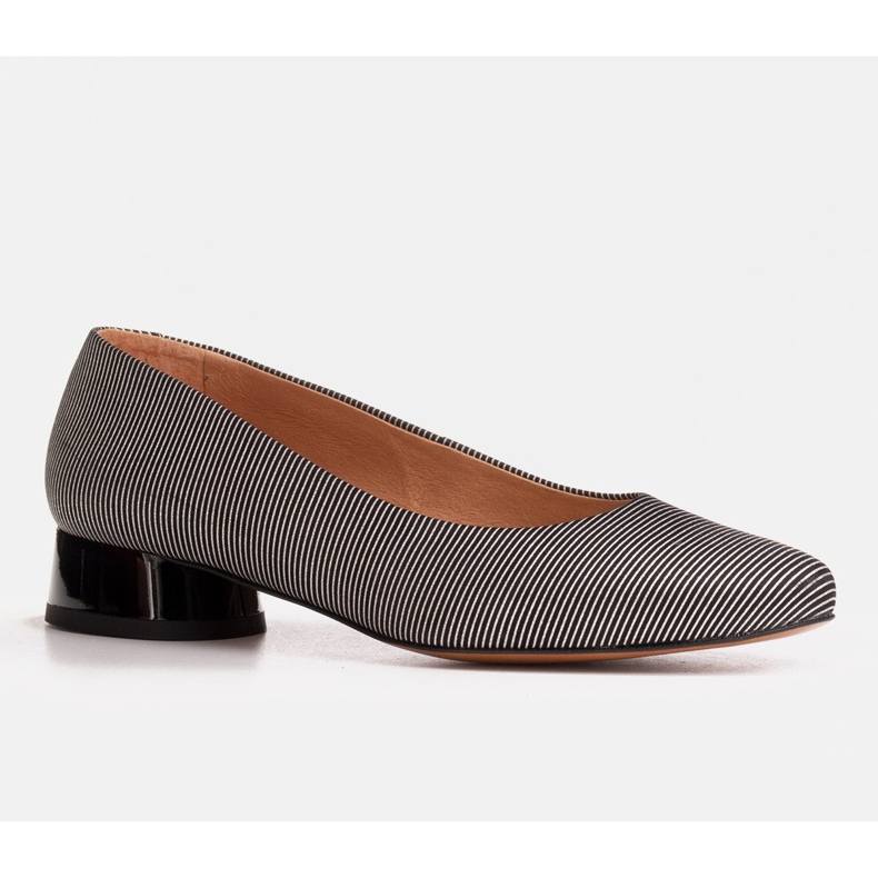Marco Shoes Ballerine a righe in pelle fiore nero 1