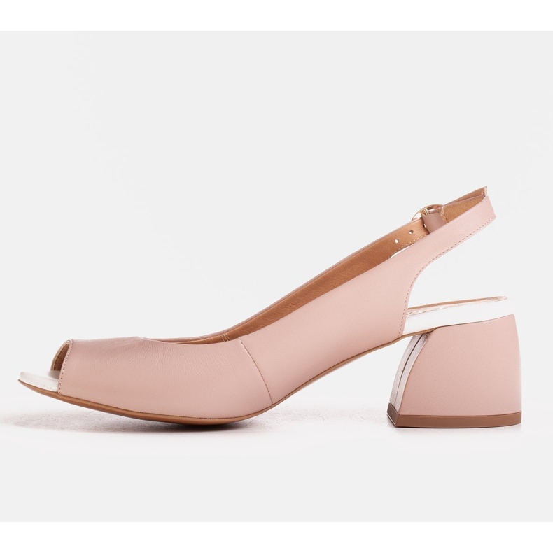 Marco Shoes Sandalo 1506P in pelle rosa con tacco stabile 1