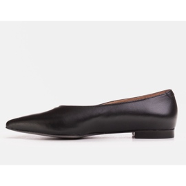 Marco Shoes Ballerine in pelle fiore nera nero 1