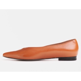 Marco Shoes Ballerine in pelle fiore marrone 1