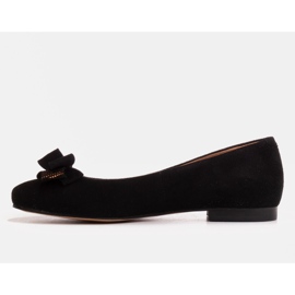Marco Shoes Ballerine in camoscio nero con fiocco 1