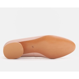 Marco Shoes Ballerine in pelle rosa con decorazione dorata 2