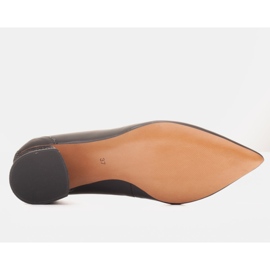 Marco Shoes Décolleté in pelle nera con motivo floreale nero 1