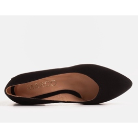 Marco Shoes Décolleté in pelle nera con tacco cromato nero 1
