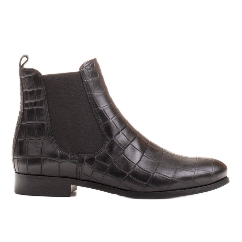Marco Shoes Stivaletti bassi in pelle con gomma elastica nella tomaia nero 1