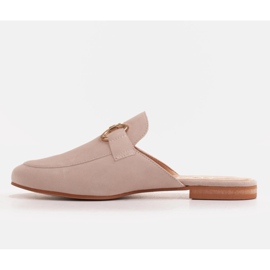 Marco Shoes Pantofole da donna in camoscio con ornamento beige 2