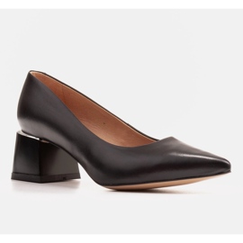 Marco Shoes Eleganti décolleté da donna in pelle naturale nero 1