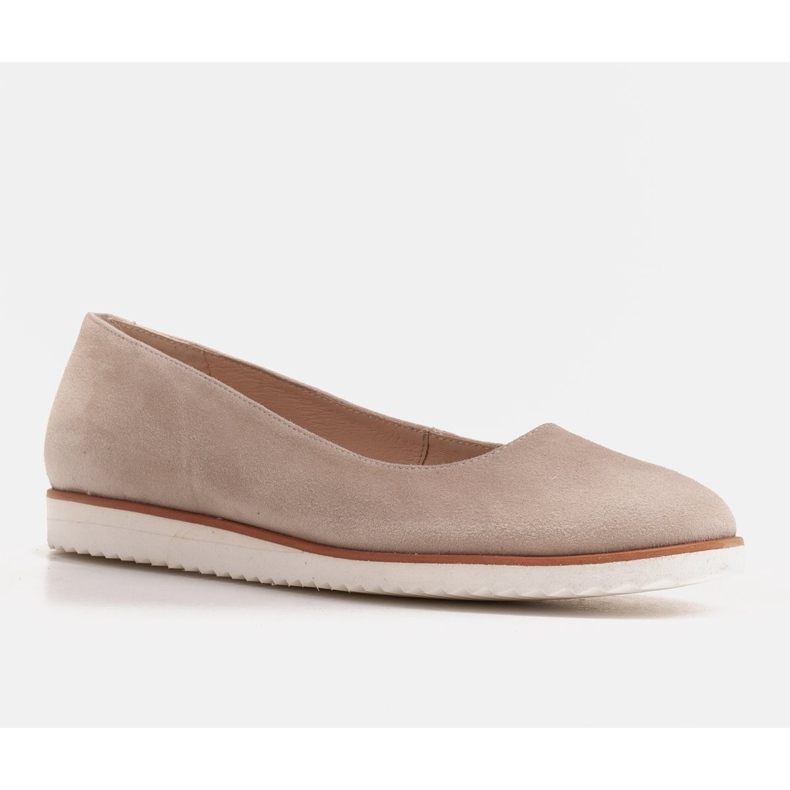 Marco Shoes Ballerine leggere da donna in camoscio naturale con suola sportiva beige 1