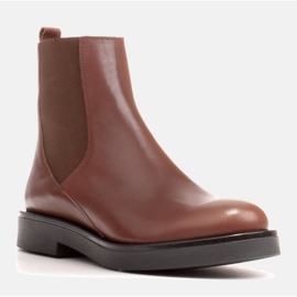 Marco Shoes Stivaletti bassi in pelle con isolamento con ampia gomma nella tomaia marrone 1