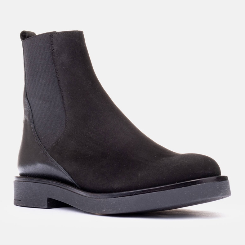 Marco Shoes Stivaletti bassi in pelle con isolamento con ampia gomma nella tomaia nero 1