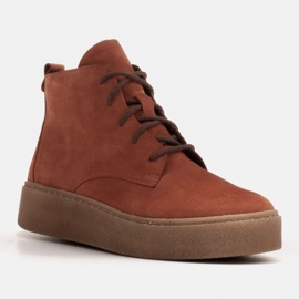 Marco Shoes Stivali bassi stringati realizzati in morbida pelle arancia 1