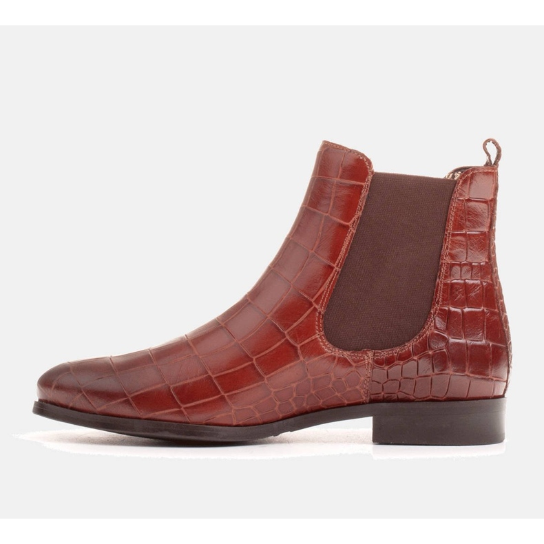 Marco Shoes Stivaletti bassi in pelle con gomma elastica nella tomaia marrone 2