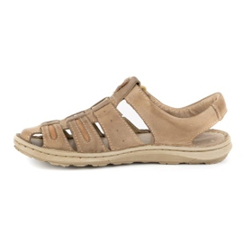 Olivier Sandali estivi da uomo in pelle 230MA beige 1