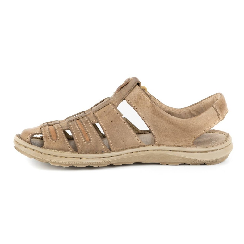 Olivier Sandali estivi da uomo in pelle 230MA beige 1