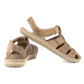 Olivier Sandali estivi da uomo in pelle 230MA beige 3